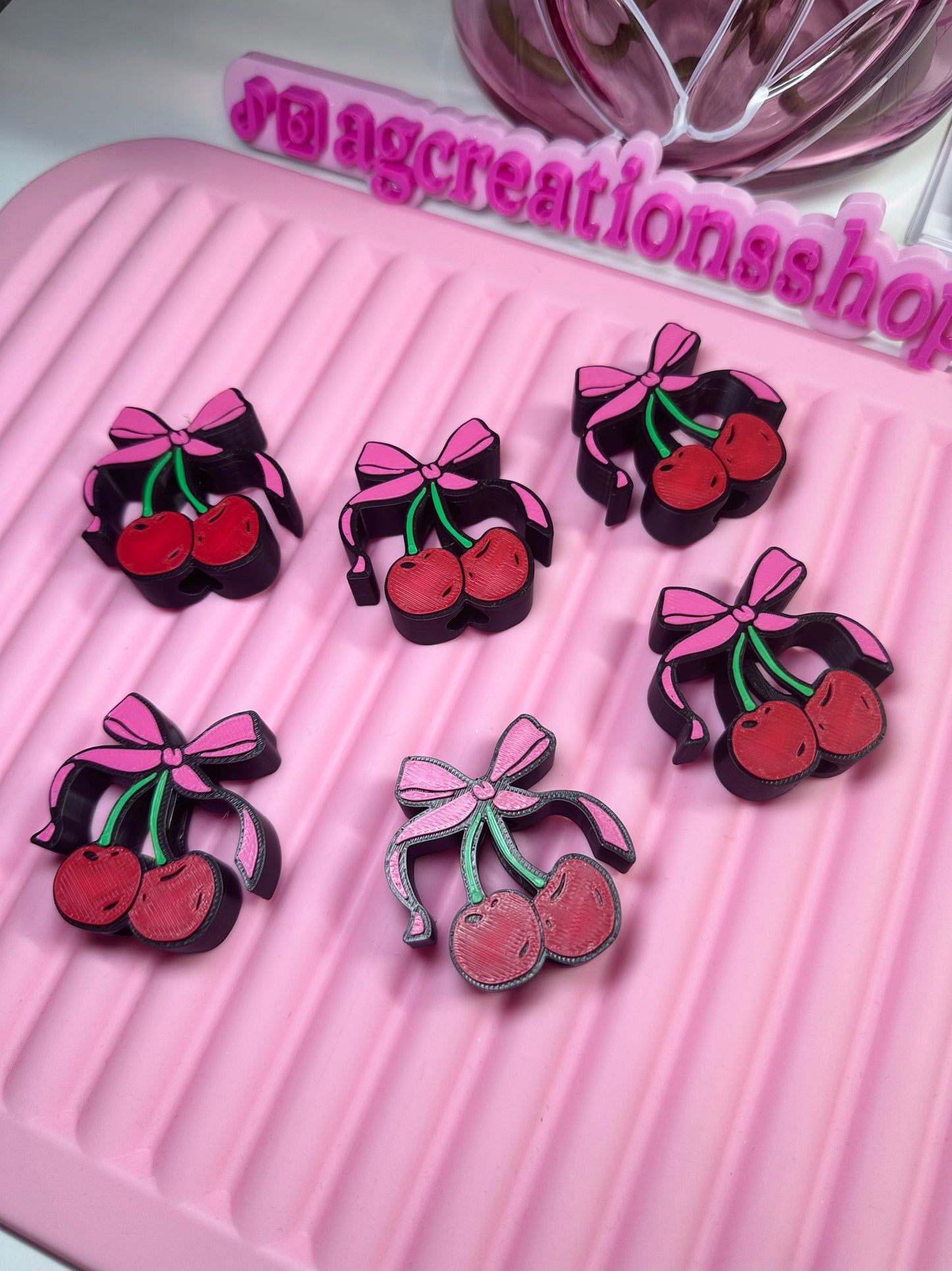 Cherry Coquette Straw Topper